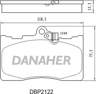 Danaher DBP2122 - Тормозные колодки, дисковые, комплект autosila-amz.com