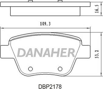 Danaher DBP2178 - Тормозные колодки, дисковые, комплект autosila-amz.com