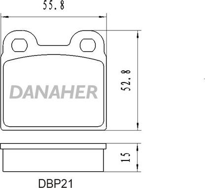 Danaher DBP21 - Тормозные колодки, дисковые, комплект autosila-amz.com