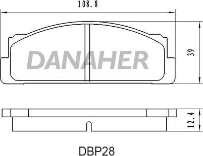 Danaher DBP28 - Тормозные колодки, дисковые, комплект autosila-amz.com