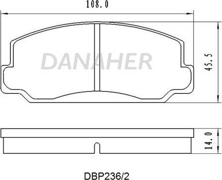 Danaher DBP236/2 - Тормозные колодки, дисковые, комплект autosila-amz.com