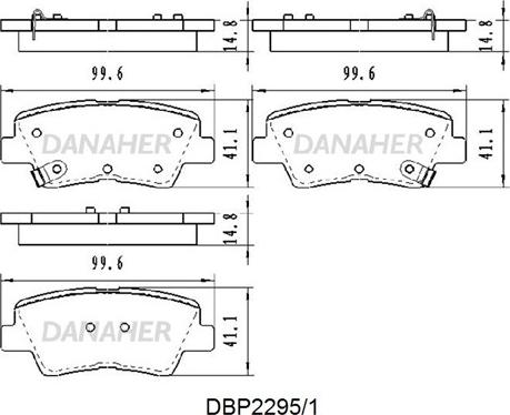 Danaher DBP2295/1 - Тормозные колодки, дисковые, комплект autosila-amz.com