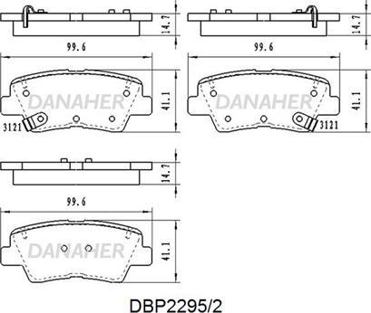 Danaher DBP2295/2 - Тормозные колодки, дисковые, комплект autosila-amz.com