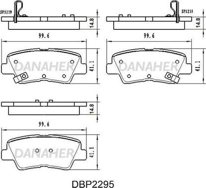 Danaher DBP2295 - Тормозные колодки, дисковые, комплект autosila-amz.com