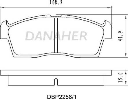 Danaher DBP2258/1 - Тормозные колодки, дисковые, комплект autosila-amz.com