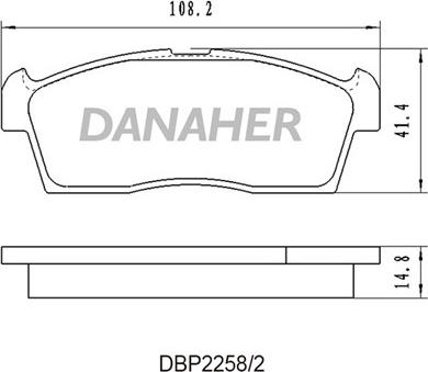 Danaher DBP2258/2 - Тормозные колодки, дисковые, комплект autosila-amz.com