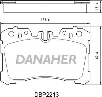 Danaher DBP2213 - Тормозные колодки, дисковые, комплект autosila-amz.com