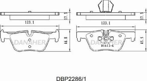 Danaher DBP2286/1 - Тормозные колодки, дисковые, комплект autosila-amz.com