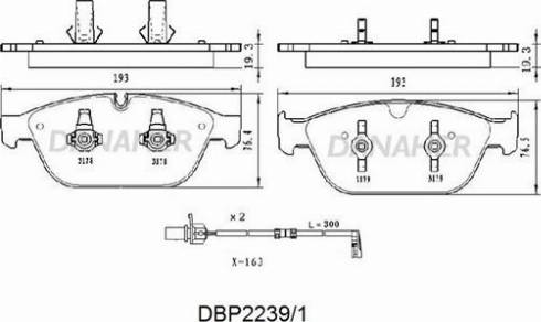Danaher DBP2239/1 - Тормозные колодки, дисковые, комплект autosila-amz.com