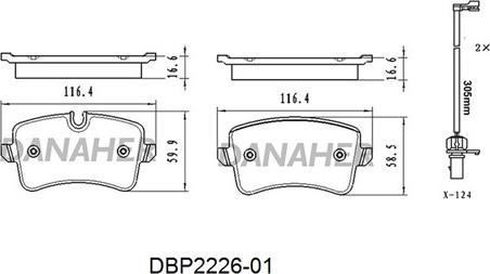 Danaher DBP2226-01 - Тормозные колодки, дисковые, комплект autosila-amz.com