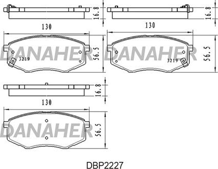 Danaher DBP2227 - Тормозные колодки, дисковые, комплект autosila-amz.com