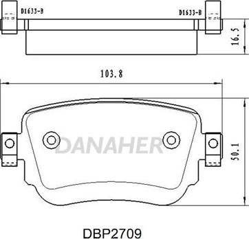 Danaher DBP2709 - Тормозные колодки, дисковые, комплект autosila-amz.com