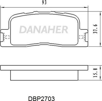 Danaher DBP2703 - Тормозные колодки, дисковые, комплект autosila-amz.com