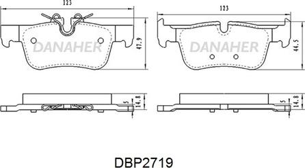 Danaher DBP2719 - Тормозные колодки, дисковые, комплект autosila-amz.com