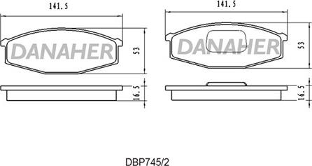 Danaher DBP745/2 - Тормозные колодки, дисковые, комплект autosila-amz.com
