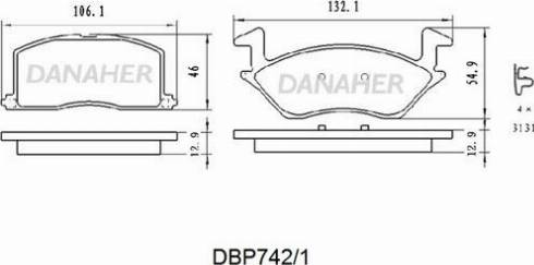 Danaher DBP742/1 - Тормозные колодки, дисковые, комплект autosila-amz.com