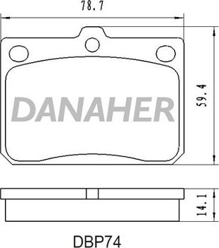 Danaher DBP74 - Тормозные колодки, дисковые, комплект autosila-amz.com