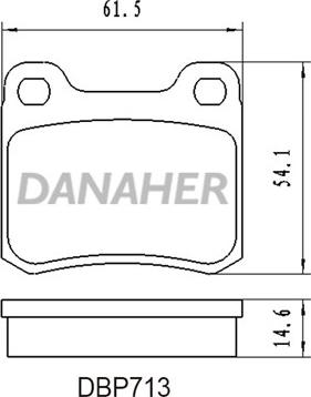 Danaher DBP713 - Тормозные колодки, дисковые, комплект autosila-amz.com