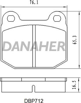 Danaher DBP712 - Тормозные колодки, дисковые, комплект autosila-amz.com