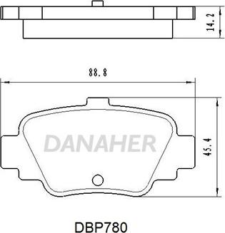 Danaher DBP780 - Тормозные колодки, дисковые, комплект autosila-amz.com