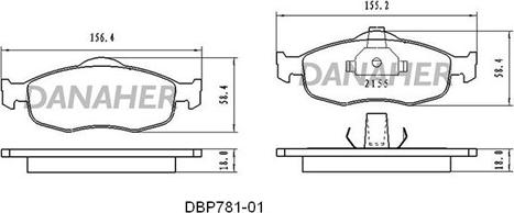 Danaher DBP781-01 - Тормозные колодки, дисковые, комплект autosila-amz.com