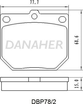 Danaher DBP78/2 - Тормозные колодки, дисковые, комплект autosila-amz.com