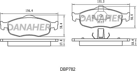 Danaher DBP78/2 - Тормозные колодки, дисковые, комплект autosila-amz.com