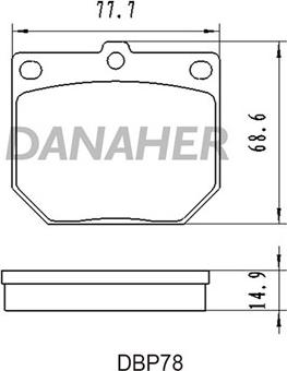 Danaher DBP78 - Тормозные колодки, дисковые, комплект autosila-amz.com