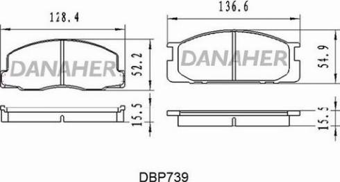 Danaher DBP739 - Тормозные колодки, дисковые, комплект autosila-amz.com