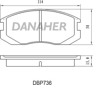 Danaher DBP736 - Тормозные колодки, дисковые, комплект autosila-amz.com