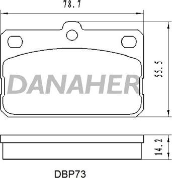 Danaher DBP73 - Тормозные колодки, дисковые, комплект autosila-amz.com