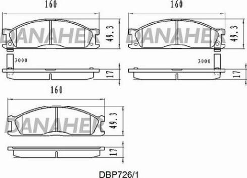 Danaher DBP726/1 - Тормозные колодки, дисковые, комплект autosila-amz.com