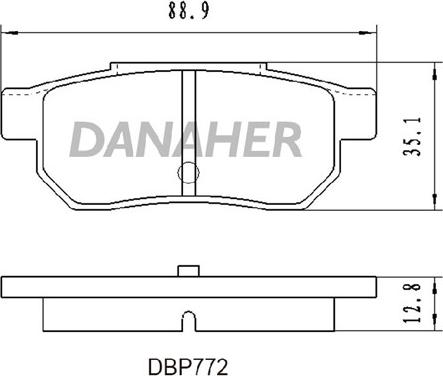 Danaher DBP772 - Тормозные колодки, дисковые, комплект autosila-amz.com