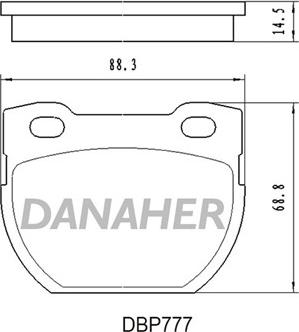 Danaher DBP777 - Тормозные колодки, дисковые, комплект autosila-amz.com
