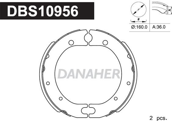 Danaher DBS10956 - Комплект тормозов, ручник, парковка autosila-amz.com