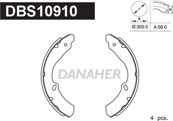 Danaher DBS10910 - Комплект тормозных колодок, барабанные autosila-amz.com