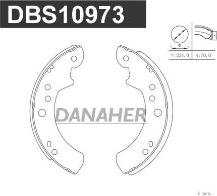 Danaher DBS10973 - Комплект тормозных колодок, барабанные autosila-amz.com