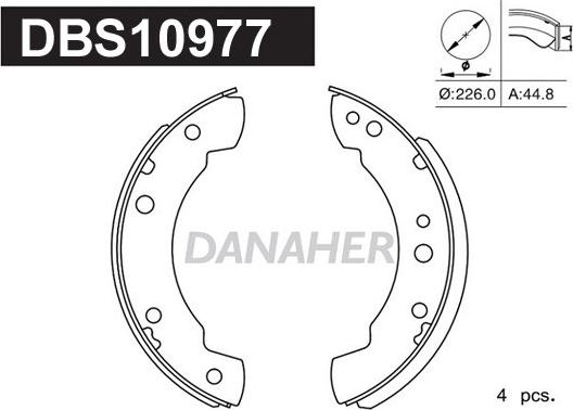 Danaher DBS10977 - Комплект тормозных колодок, барабанные autosila-amz.com