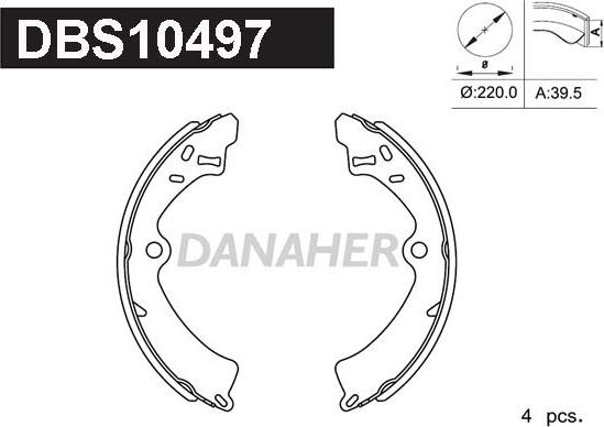Danaher DBS10497 - Комплект тормозных колодок, барабанные autosila-amz.com