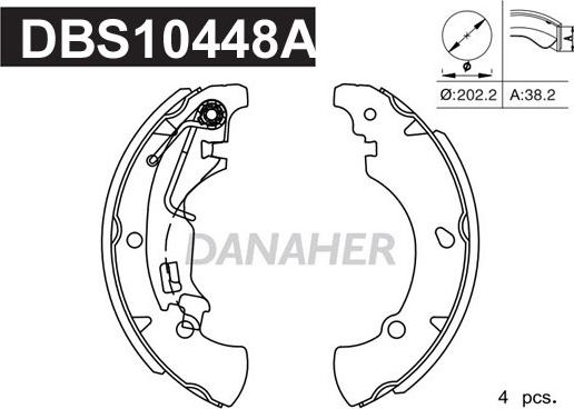 Danaher DBS10448A - Комплект тормозных колодок, барабанные autosila-amz.com