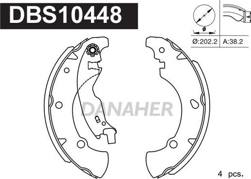 Danaher DBS10448 - Комплект тормозных колодок, барабанные autosila-amz.com