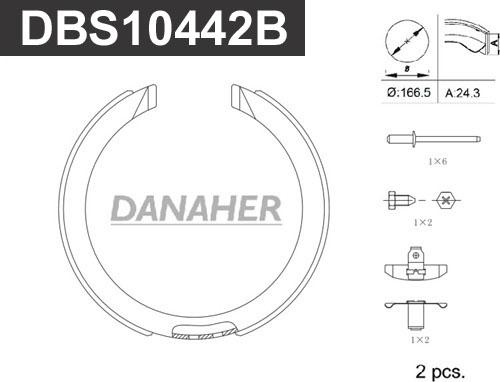 Danaher DBS10442B - Комплект тормозов, ручник, парковка autosila-amz.com