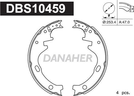Danaher DBS10459 - Комплект тормозных колодок, барабанные autosila-amz.com