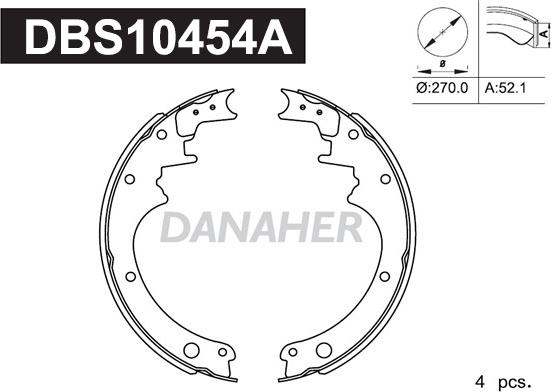 Danaher DBS10454A - Комплект тормозных колодок, барабанные autosila-amz.com