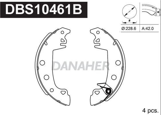 Danaher DBS10461B - Комплект тормозных колодок, барабанные autosila-amz.com