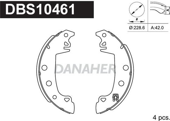 Danaher DBS10461 - Комплект тормозных колодок, барабанные autosila-amz.com