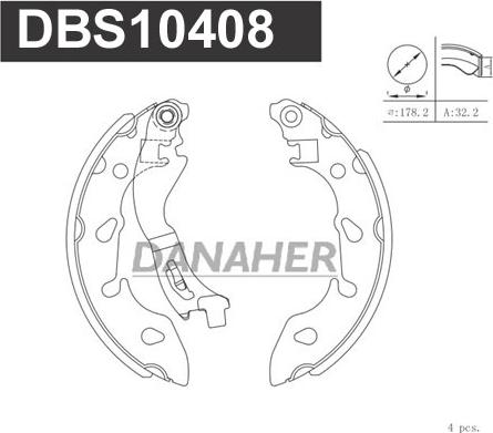 Danaher DBS10408 - Комплект тормозных колодок, барабанные autosila-amz.com