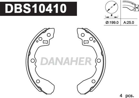 Danaher DBS10410 - Комплект тормозных колодок, барабанные autosila-amz.com