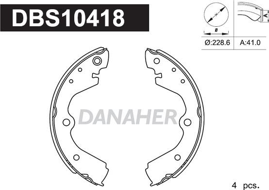 Danaher DBS10418 - Комплект тормозных колодок, барабанные autosila-amz.com