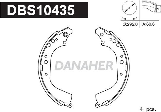 Danaher DBS10435 - Комплект тормозных колодок, барабанные autosila-amz.com